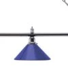 Billardlampe, Chromfarben Mit Drei Blauen Schirmen, 148 Cm