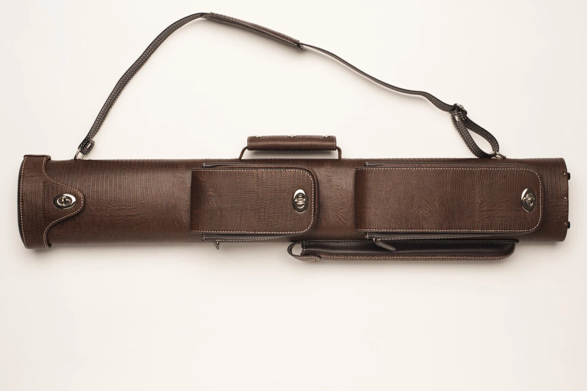 CUEL Billard-Köcher „Hustler Brown“ 2/4 Für Pool-Billard-Queues, Braun, Aus Feinem Kunstleder, Mit Drei Seitentaschen Für Billardzubehör 2 CUEL Billard-Köcher „Hustler Brown“ 2/4 Für Pool-Billard-Queues, Braun, Aus Feinem Kunstleder, Mit Drei Seitentaschen Für Billardzubehör – Bild 2