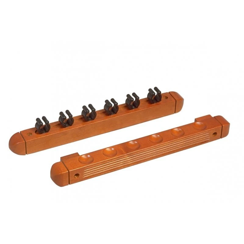 Wandhalterung Für Sechs Queues, Holz, Braun 1 Wandhalterung Für Sechs Queues, Holz, Braun